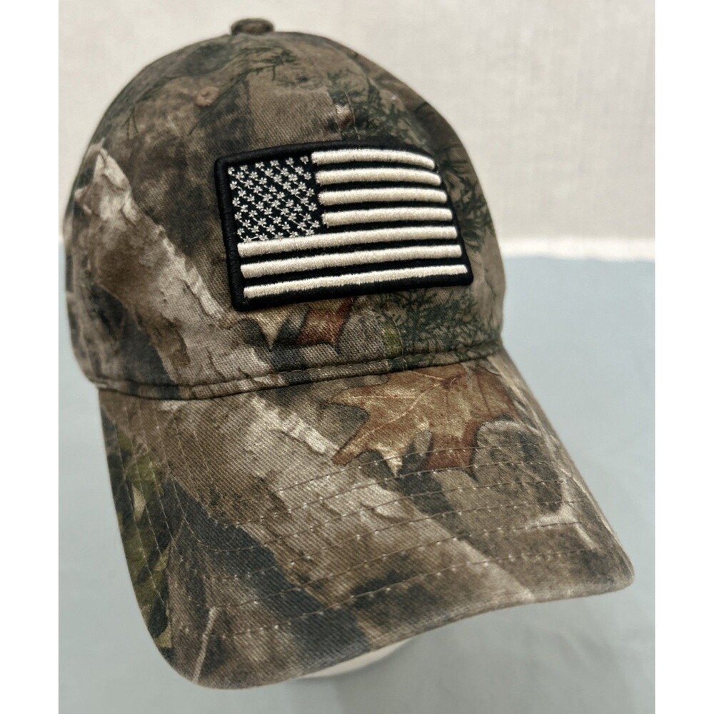 TRUE TIMBER CAMO AMERICAN FLAG HAT CAP ADJUSTABLE 2022